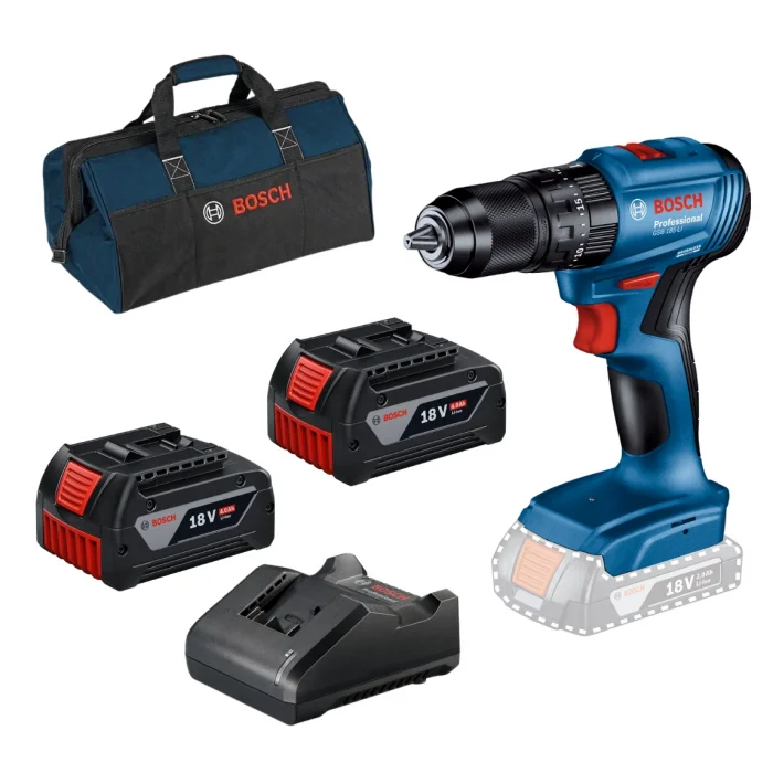 Bosch GSB 185-LI 18V Çift Akülü 2x4.0Ah Profesyonel Darbeli Vidalama Matkap Seti – Fırçasız Motor