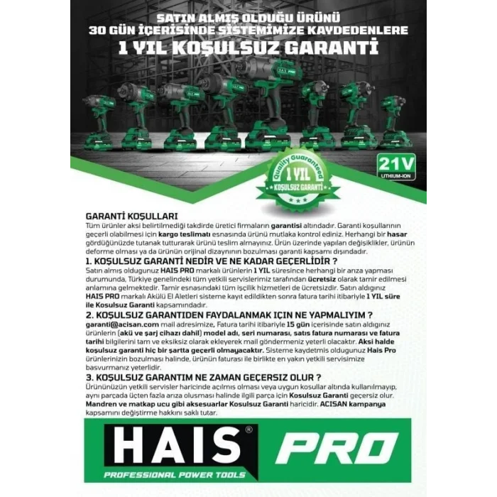 Haispro RB-SD1608W Profesyonel Vidalama Somun Sıkma 16 V 2.0 Ah Çift Akü