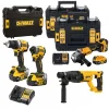 DEWALT XR 18V 4’lü Kömürsüz Set – DCD800, DCF850, DCG407, DCH133 2x4.0Ah + 2x5.0Ah XR Li-Ion Akü, 2 Şarj Cihazı, TSTAK Çantalı Profesyonel Set