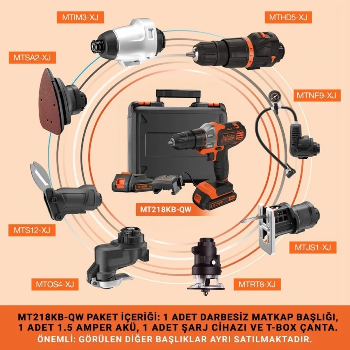 Black+Decker MT218KB Çift Akülü 1.5 Ah Matkap