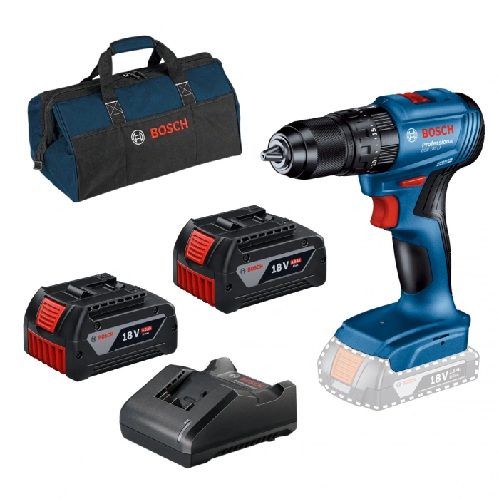 Bosch GSB 185-LI 18V Çift Akülü 2x4.0Ah Profesyonel Darbeli Vidalama Matkap Seti – Fırçasız Motor