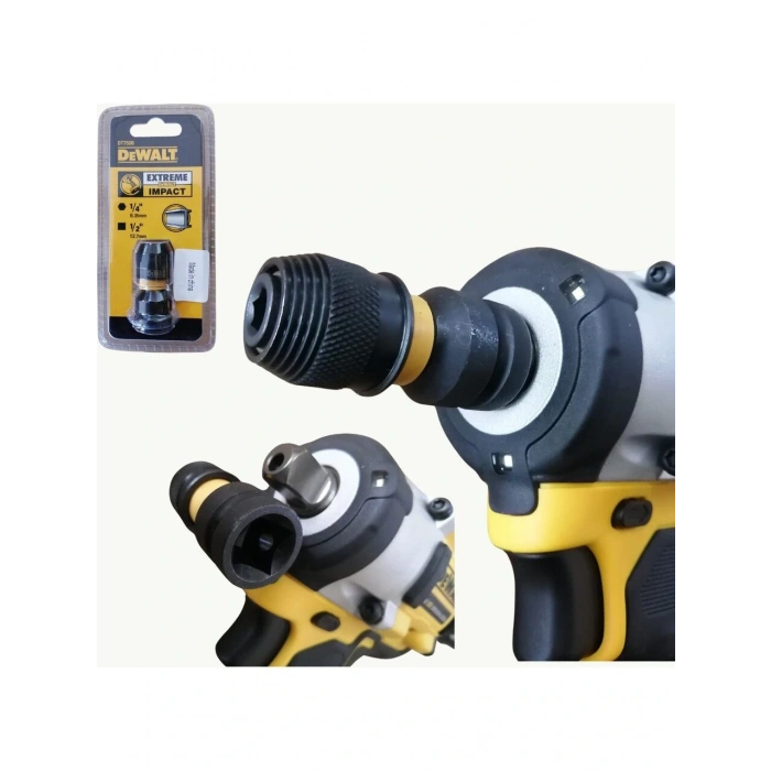Dewalt DT7508-QZ 1/4 Hex ile 1/2 Kare Darbeli Anahtar Adaptörü