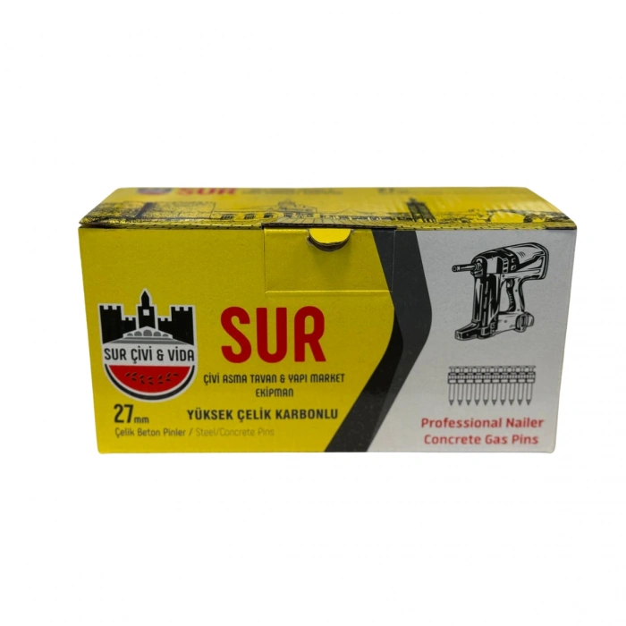 SUR ÇİVİ 27mm Yüksek %80 Karbonlu Çelik Beton Çivisi 1000 Adet Çok Uyumlu