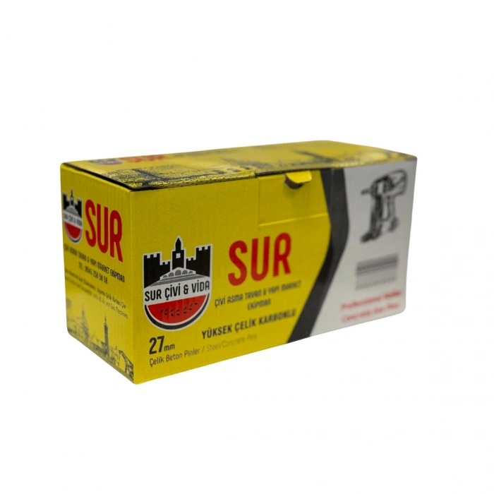 SUR ÇİVİ 27mm Yüksek %80 Karbonlu Çelik Beton Çivisi 1000 Adet Çok Uyumlu