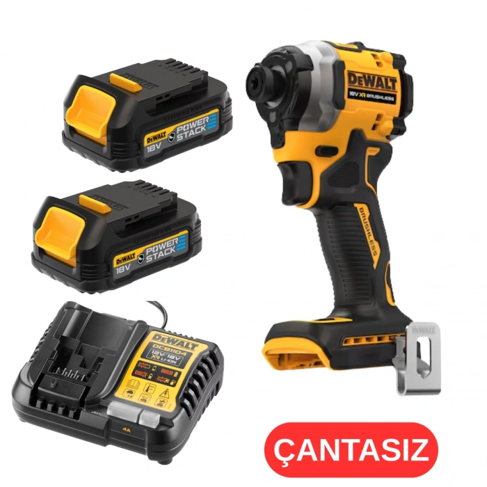Dewalt DCF850E2T 18V 1.7AH Li-Ion Power Stack Kömürsüz Çift Akülü Darbeli Tornavida