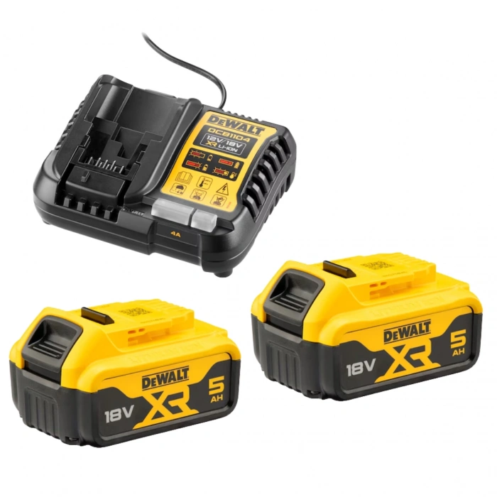 DeWalt DCB1104 Şarj Cihazı ve 2 Adet 18V 5Ah XR Akü Seti