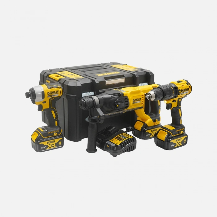 Dewalt DCK369M3T-QW 18V Kömürsüz 3x 4 Ah. Akü 3lü Makine Seti