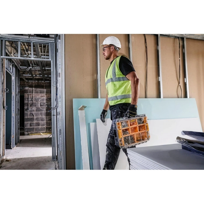 Dewalt TSTAK Organizer (su sıçramalarına karşı korumalı IP54, şeffaf, darbeye dayanıklı polikarbonat kapak, 10 farklı boyutta, 7,8 litre, TSTAK sistemi ile uyumlu)