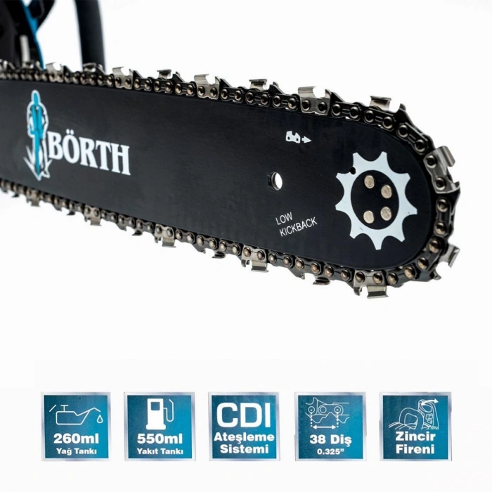 Börth Benzinli Agaç Motoru 3 Hp 54.5 cc