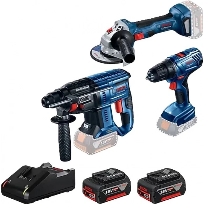 Bosch GBH+GSR+GWS+2X4A+GAL 18V-40+RAFBAG Profesyonel Set