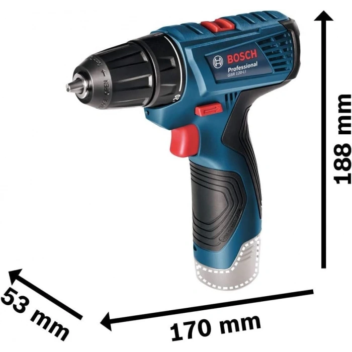 Bosch GSR 120-LI Akülü Delme Vidalama Makinesi (2 x 2,0 Ah Akü)