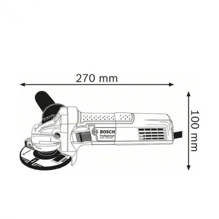 Bosch Professional GWS 750 S Avuç Taşlama Makinesi 5 ADET KARBOSAN TAŞ HEDİYELİ