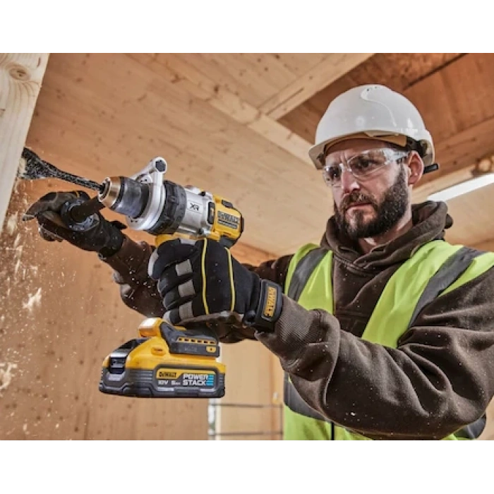DEWALT DCD1007P2 18V XR Kömürsüz Darbeli Matkap 2x5.0Ah Akü + Şarj + TSTAK Çanta + DCBP034 POWERSTACK Akü HEDİYE