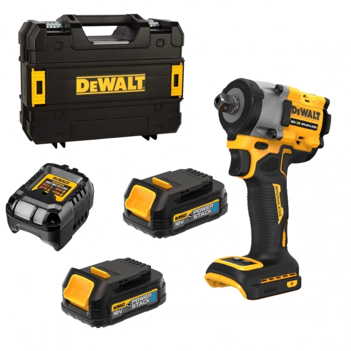 DeWalt DCF922P2T-QW 18V XR PowerStack 1/2 Somun Sıkma (2x1.7Ah Akü + Şarj + Çanta)