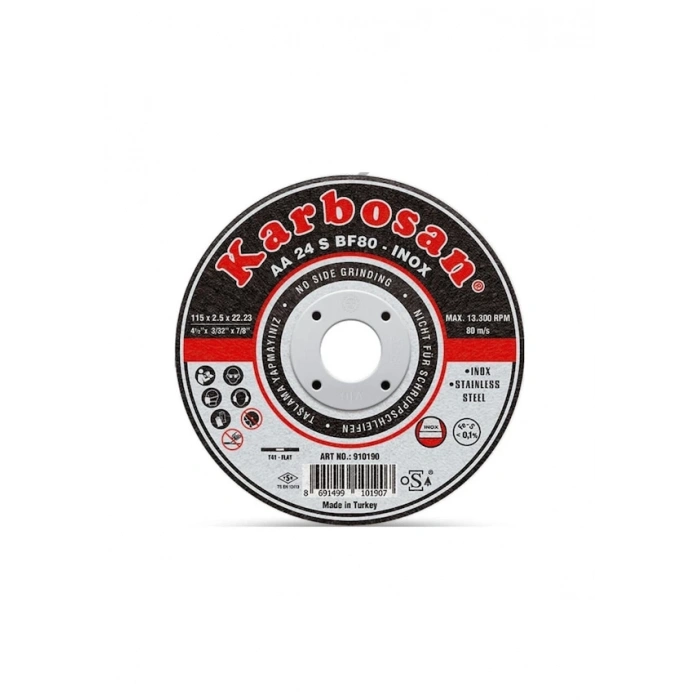Karbosan 910380 Inox Paslanmaz Çelik İnce Kesme Diski 115x1.0x22.23 AA54RBF80