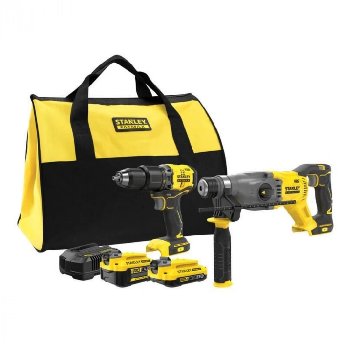 Stanley Fatmax V20 Kömürsüz darbeli Matkap Ve SDS + Kırıcı 1X4AH,1X2AH Akü