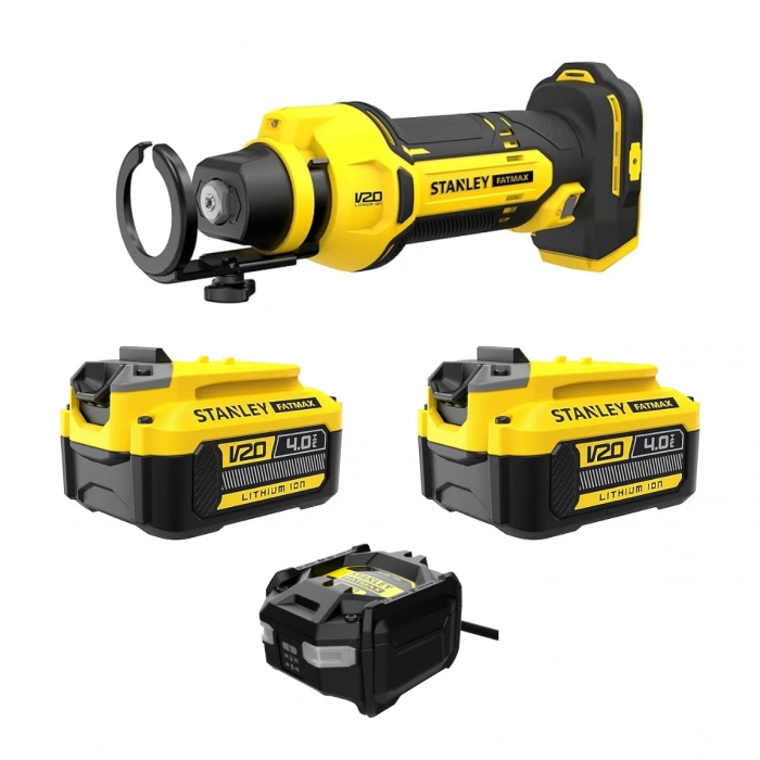 STANLEY FATMAX V20 SFMCE200B-XJ 18V Alçıpan Frezesi 26.000 Dev/Dk | LED | Ayarlanabilir Derinlik Çift Akü 2×4.0Ah + Şarj Cihazı Set
