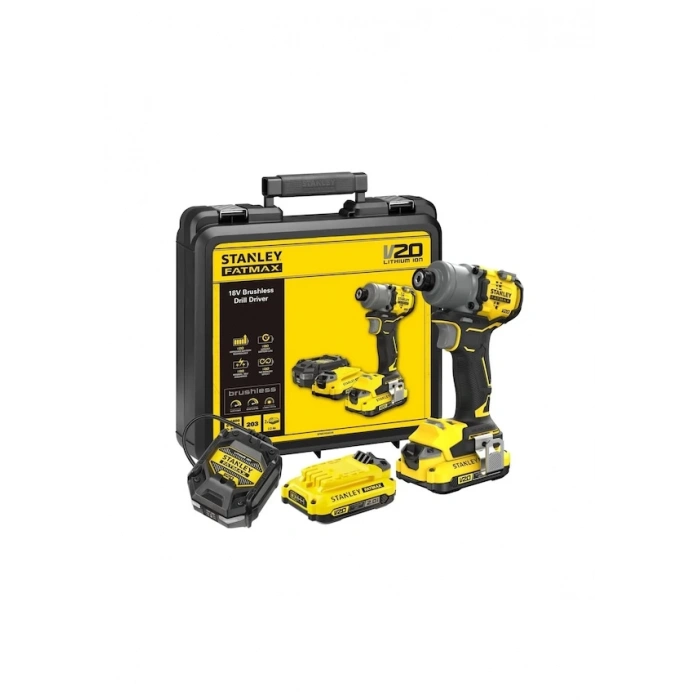 Stanley SFMCF830D2K Kömürsüz Darbeli Tornavida (2 x 20V 2.0Ah)