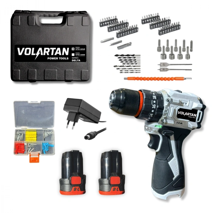 VOLARTAN Delta VTX-1010 Kömürsüz Akülü Darbeli Vidalama 2x2.0Ah 16.8V 2.0Ah