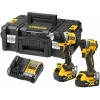 DEWALT DCK2051P2T-QW 18V XR kömürsüz akülü makine seti 2 parçalı DCD800 + DCF850 TSTAK (2x 5.0Ah akü + şarj cihazı)