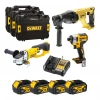 DeWalt DCH133NT + DCF887NT + DCG412NT Set | 4x4.0Ah Akü + Şarj Cihazı | Profesyonel Kırıcı Delici, Darbeli Tornavida, Taşlama Seti