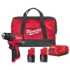 Milwaukee M12 BLDDRC-201BRF 12V Çift Akülü Şarjlı Vidalama Kömürsüz Motor