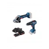 Bosch GSB 18V-50 Darbeli Delme/Vidalama + GWS 180-LI Taşlama Makinesi - 0615990M8S