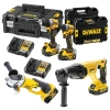 DEWALT x XR Profesyonel 18V Set (Kırıcı, Taşlama, Vidalama,Torklu, 4 Akü, 3 Çanta)
