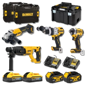 DEWALT DCK487HX 18V XR Kömürsüz 4’lü Akülü Profesyonel Makine Seti – DCF860 + DCD1007 + DCH133 + DCG407