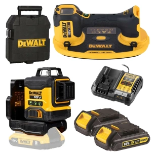 Dewalt DCE590N-XJ Grabo 18V Solo Akülü Lifter Vakumlu Taşıyıcı & Dewalt DCLE34031 18 V Compact Yeşil Lazer Hizalama