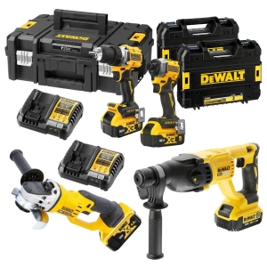 DEWALT x XR Profesyonel 18V Set (Kırıcı, Taşlama, Vidalama,Torklu, 4 Akü, 3 Çanta)