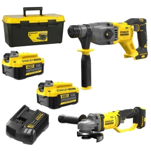 Stanley Fatmax V20 Şarjlı Profesyonel El Aletleri Seti (Matkap, Taşlama, 2x 4.0Ah Akü, Şarj Cihazı ve Çanta)