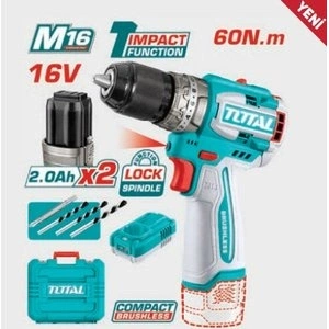 Total Tools TDLI16682 Çift Akülü 2 Ah Matkap