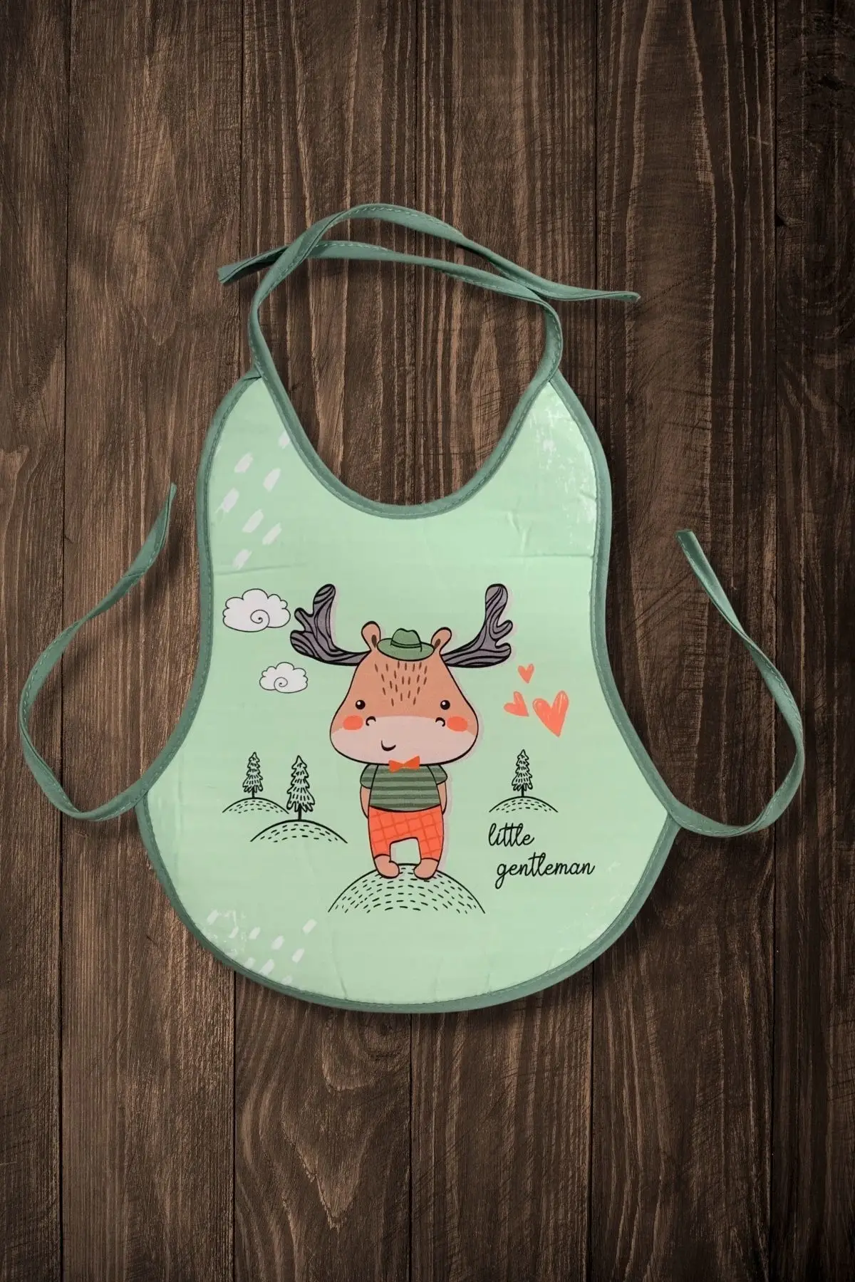 3Lü Set Baskılı Ekonomik Sıvı Geçirmez Armut Önlük Mama ve Aktivite Önlüğü(0-36 Ay)