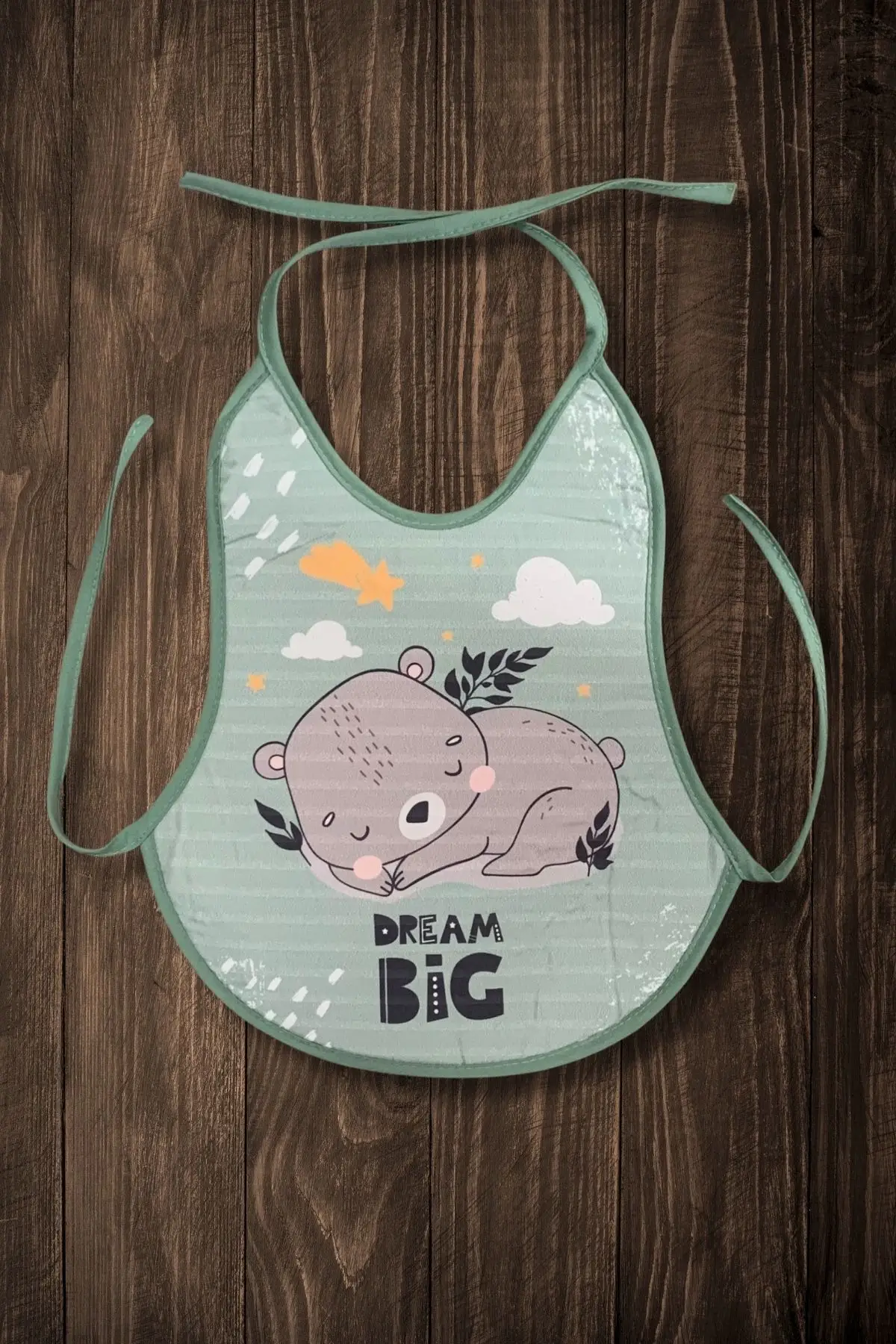 3Lü Set Baskılı Ekonomik Sıvı Geçirmez Armut Önlük Mama ve Aktivite Önlüğü(0-36 Ay)