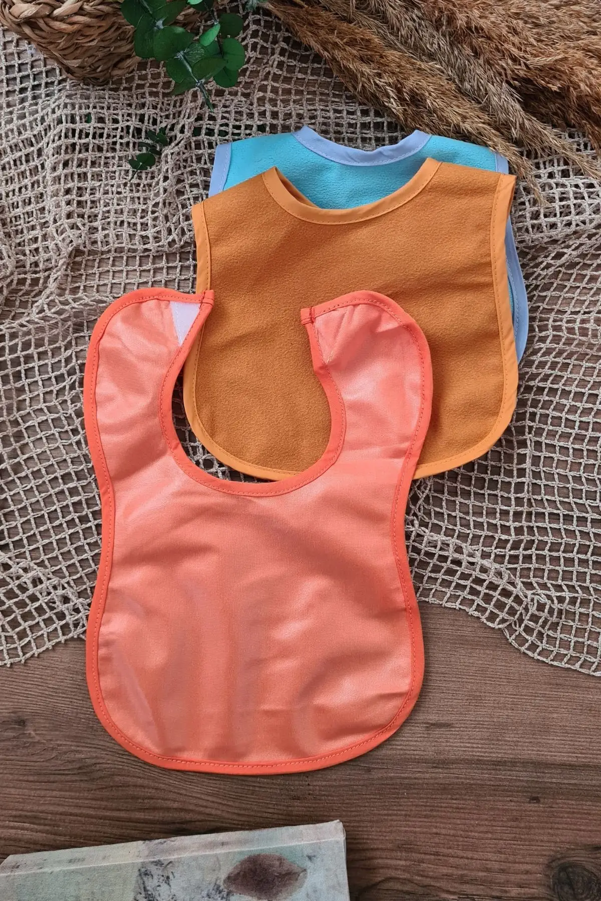 3lü Unisex Sıvı Geçirmez Unisex Bebek Mama Önlüğü