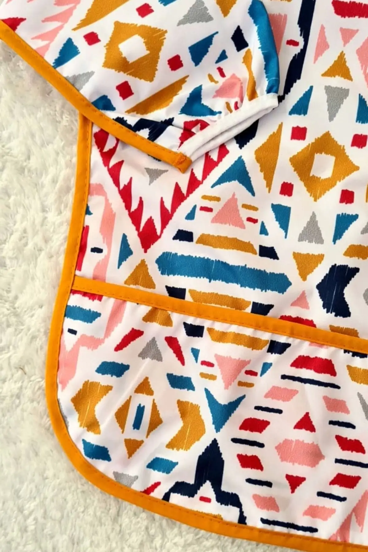 Anatolia Desenli Sıvı Geçirmez Unisex Aktivite ve Mama Önlüğü 6-24 Ay