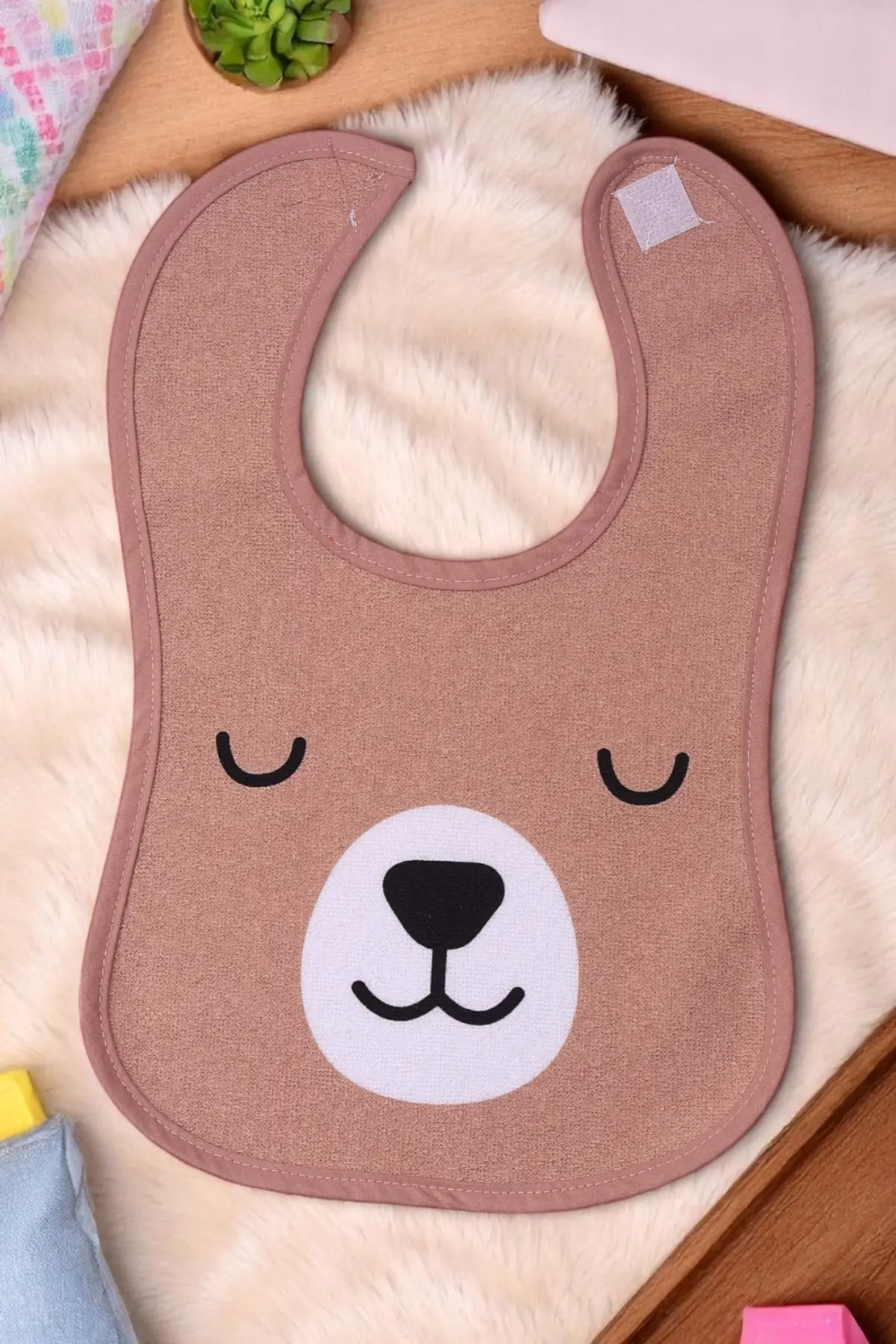 Bear Desenli 3lü Sıvı Geçirmez Bebek Mama Önlüğü 0-18 Ay