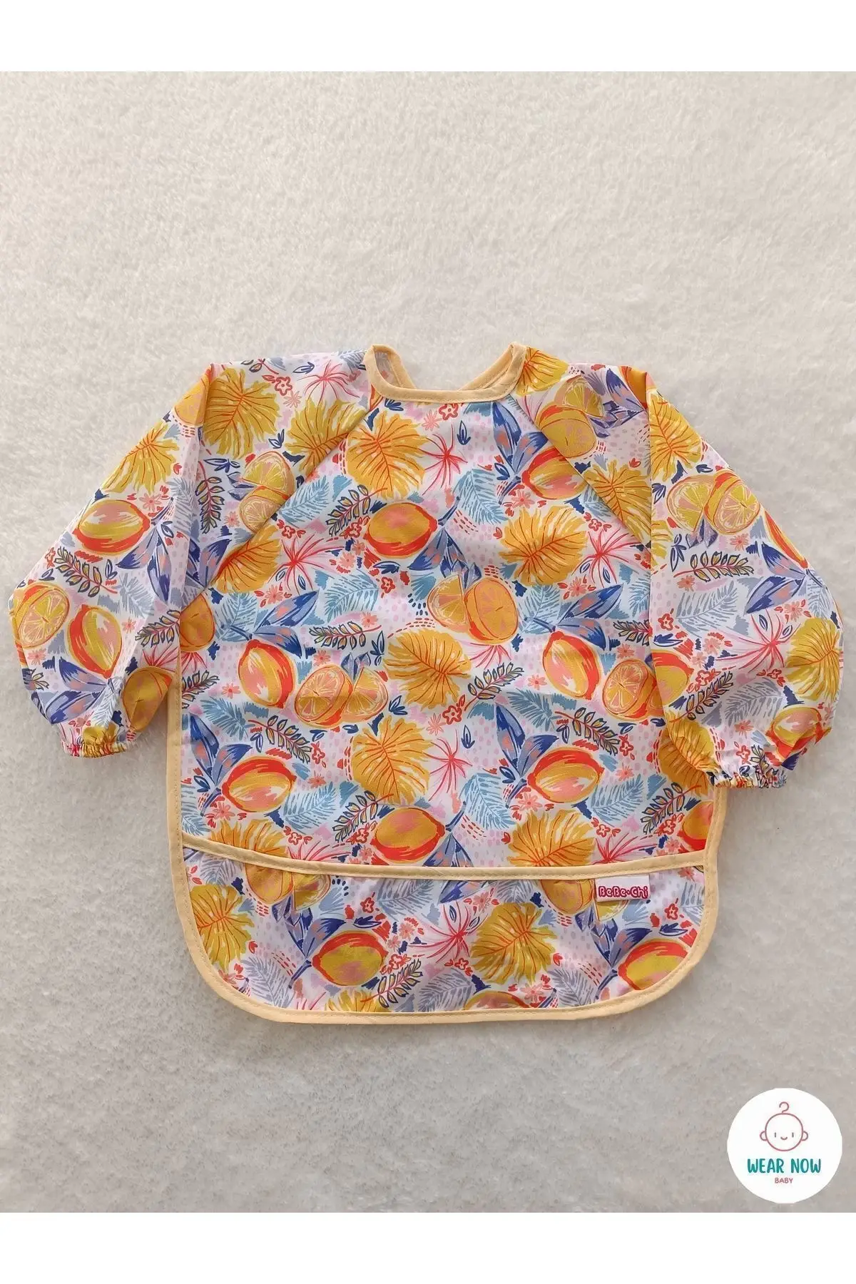 Limon Desenli Su Geçirmez Uzun Kollu Mama Ve Etkinlik Önlüğü 6-24 Ay