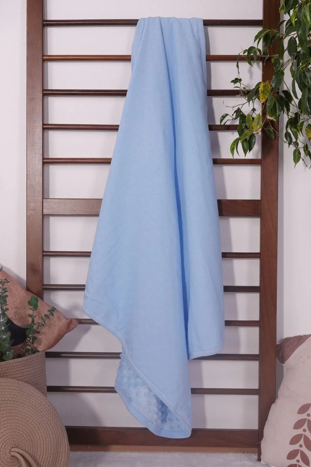 Biyeli Erkek Bebek Nohut Battaniye 75*75 Cm - Mavi