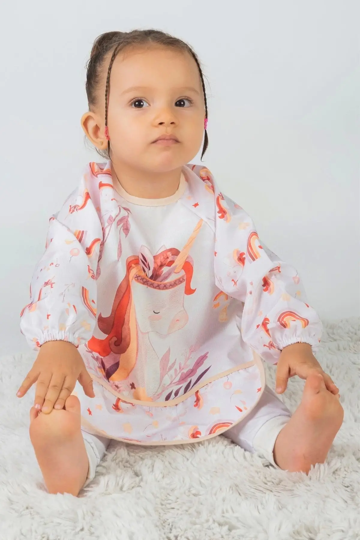 Bohem Horse Desenli 2li Kombin Kollu Mama Önlüğü