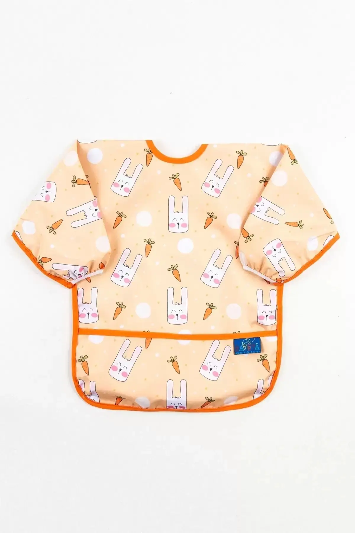 Bunny Desenli Sıvı Geçirmez Uzun Kol Aktivite Ve Mama Önlüğü 6-24 Ay