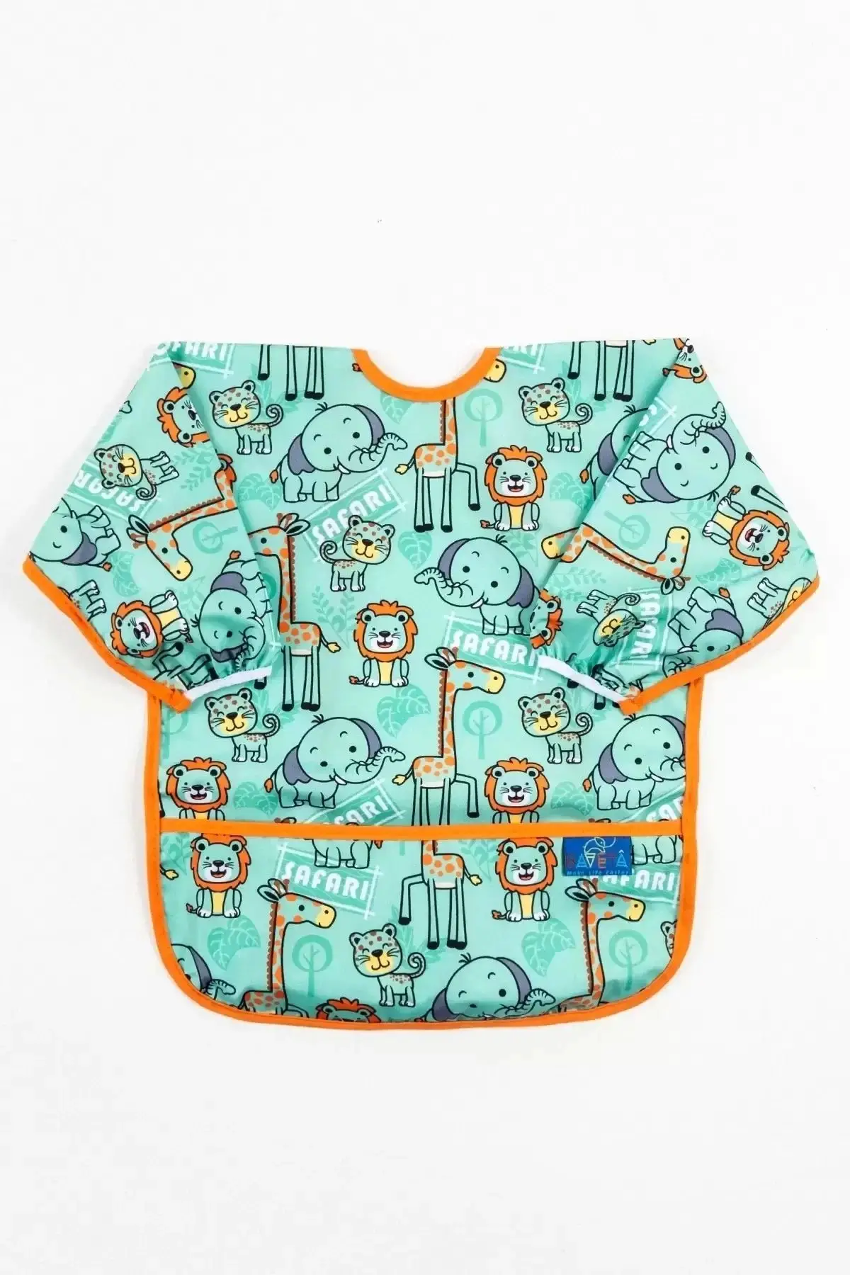 Safari Desenli Sıvı Geçirmez Uzun Kol Aktivite Ve Önlüğü 6-24 Ay