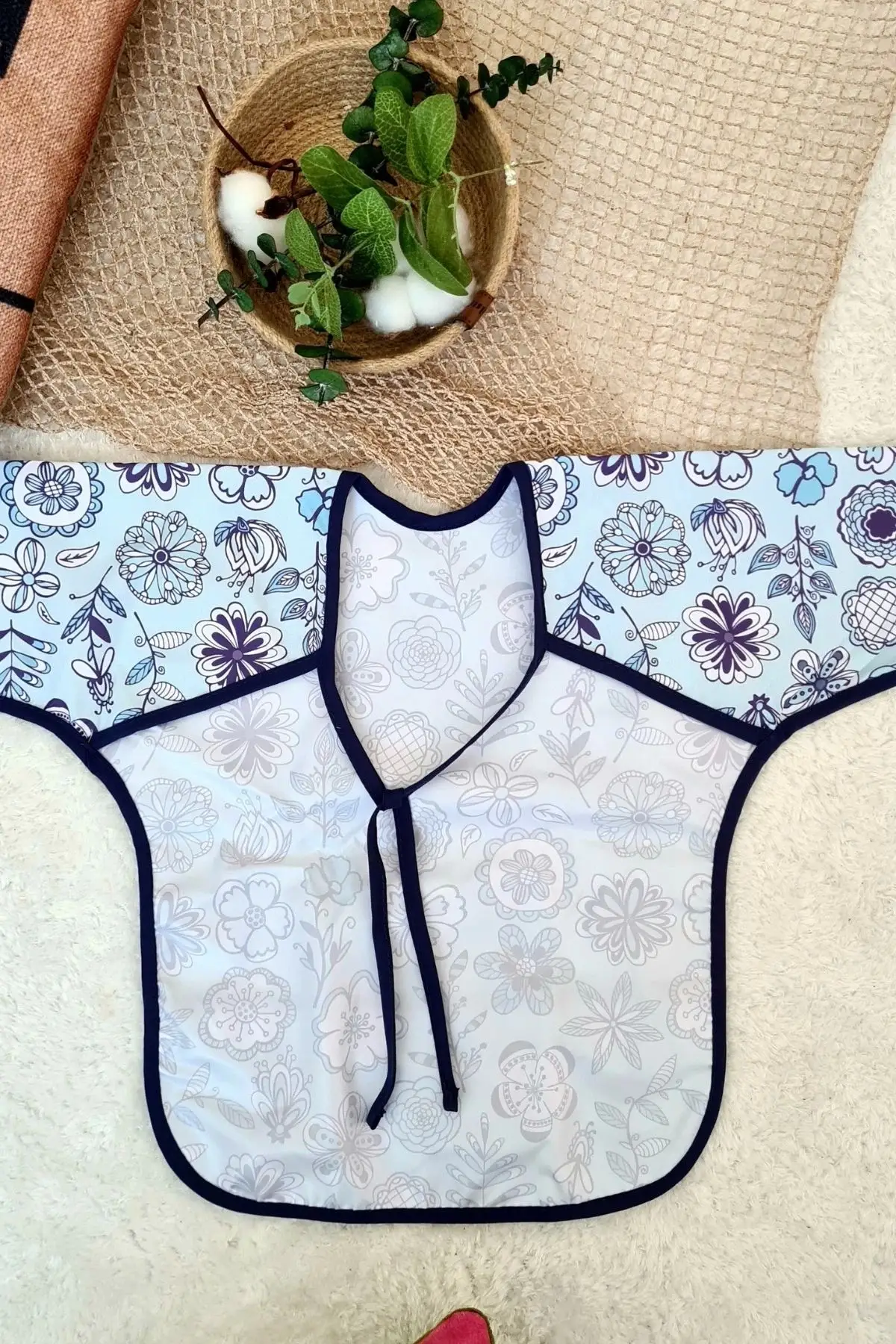 FLOWER ve DREAM Desenli 2li Paket Sıvı Geçirmez Kız Çocuk Aktivite ve Mama Önlüğü 6-24 Ay