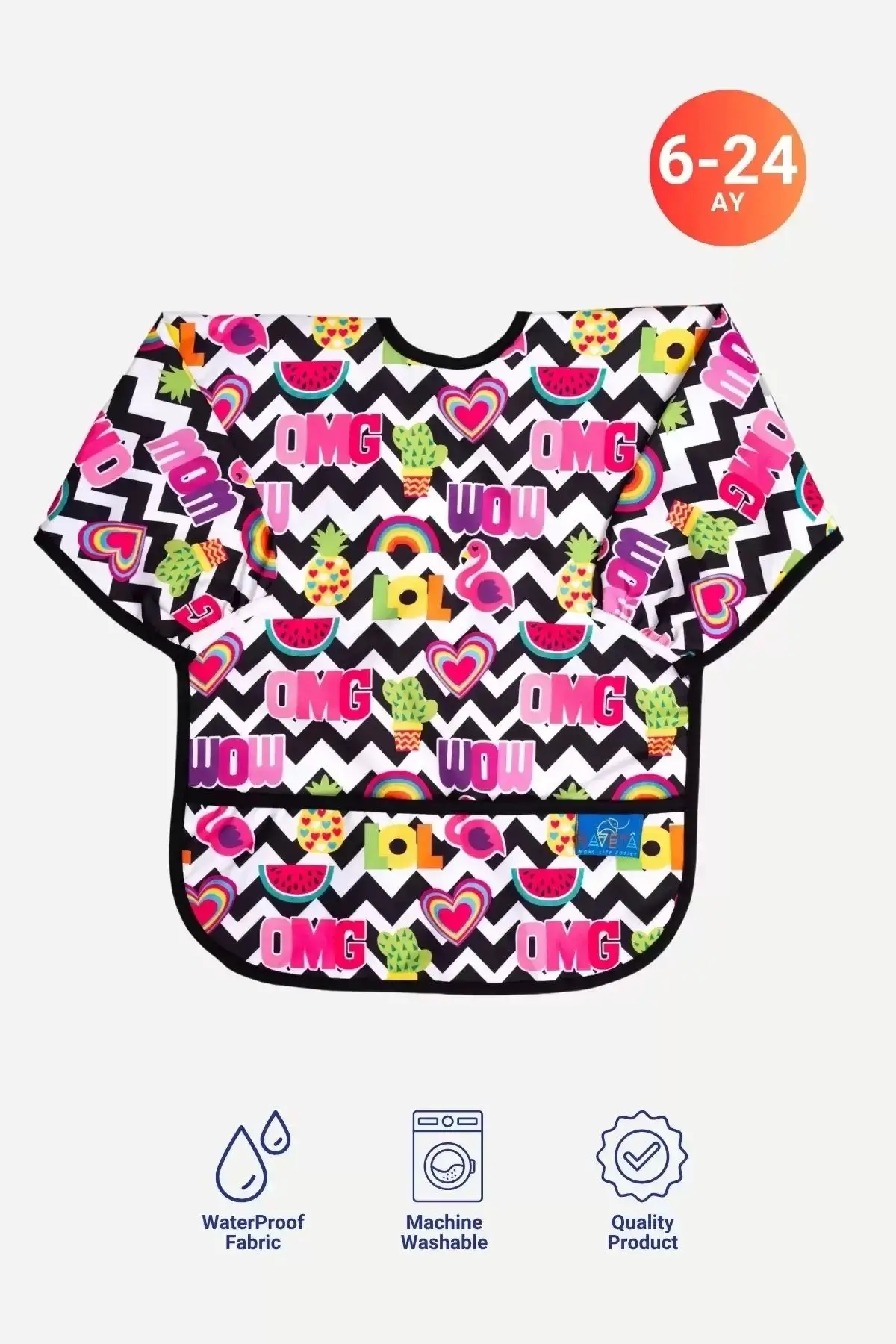 Lol Desenli 2li Paket Uzun Ve Kısa Kol Aktivite Ve Mama Önlüğü 6- 24 Ay