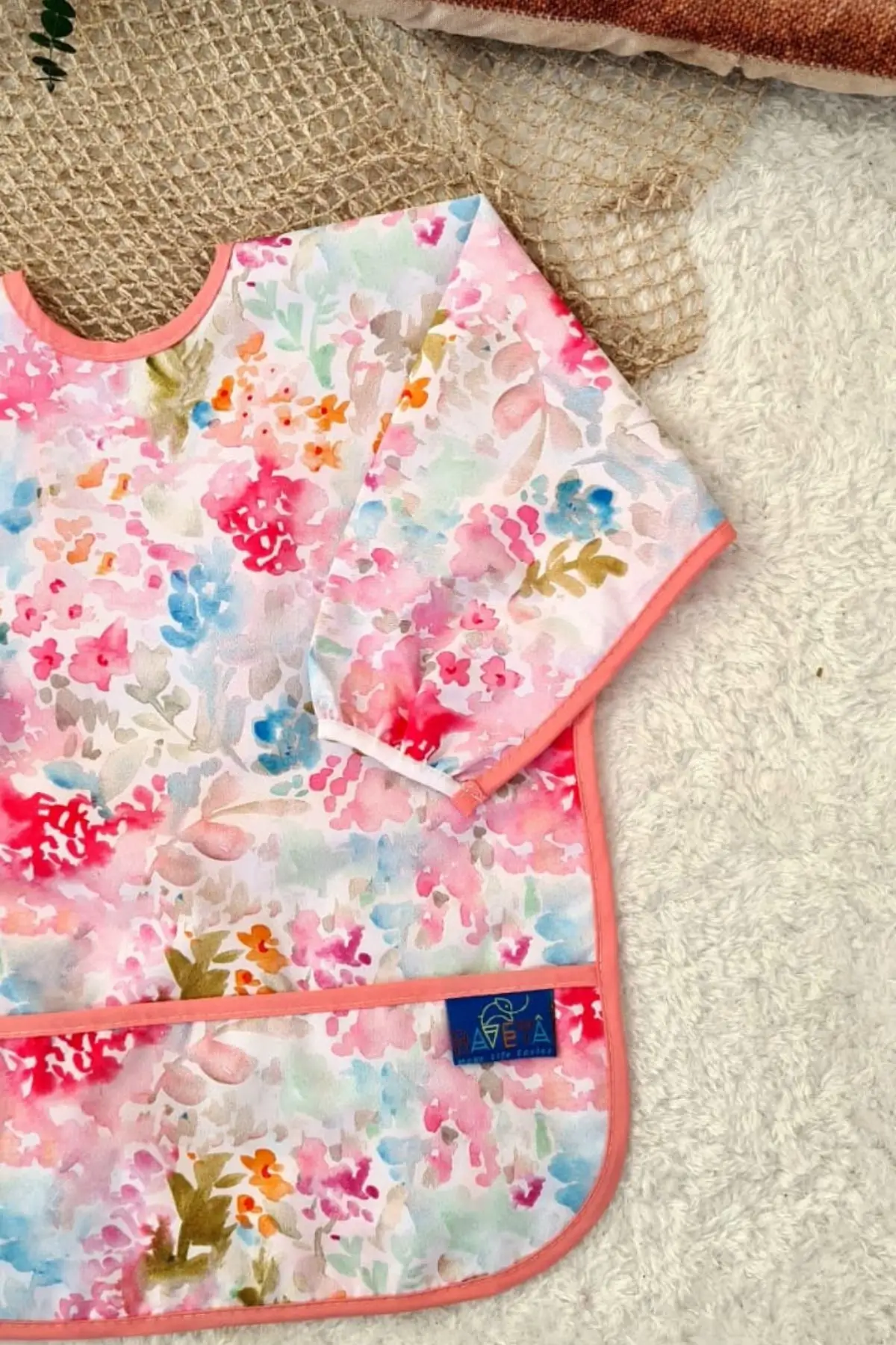 Mihra Desenli Sıvı Geçirmez Unisex Aktivite ve Mama Önlüğü 6-24 Ay