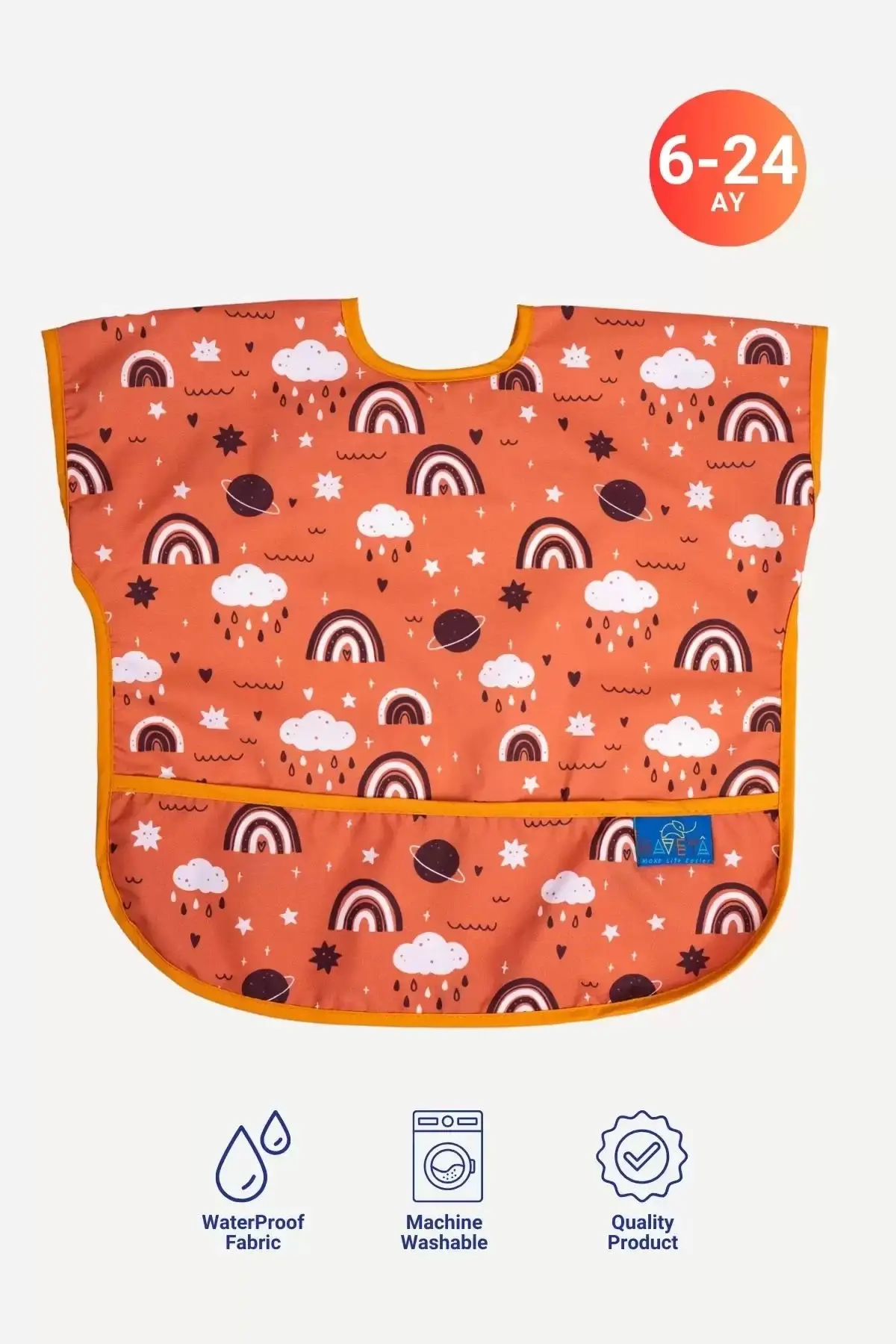 Rainbow Kolsuz Sıvı Geçirmez Aktivite Ve Önlüğü 6-24 Ay