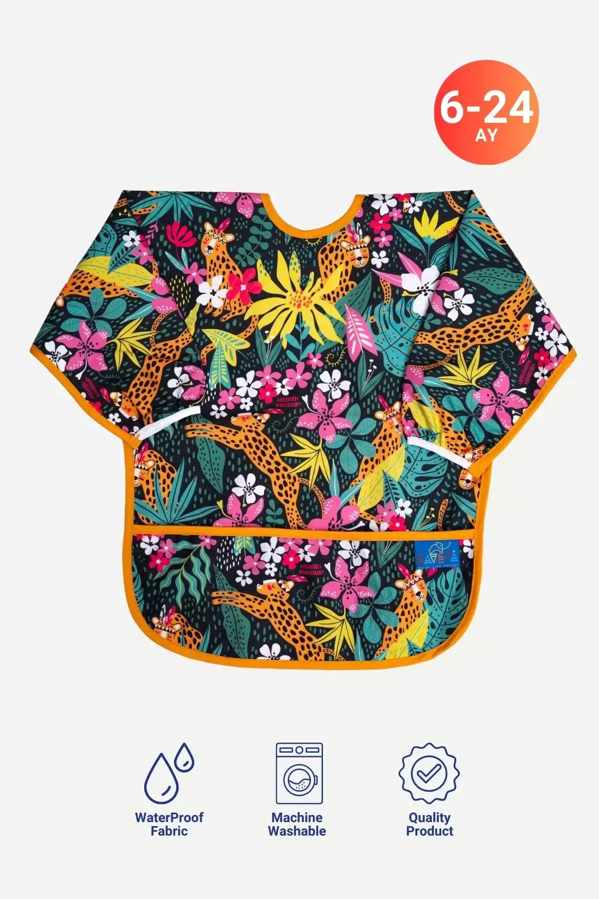 Sıvı Geçirmez 2’Li Set Kısa ve Uzun Kol Aktivite Mama Önlüğü (DREAM) 6-24 Ay