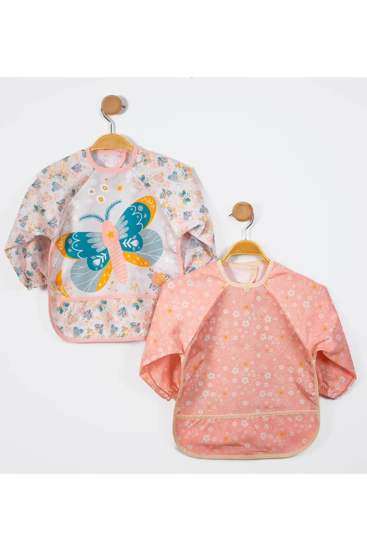 Giyilebilir Kollu Sıvı Geçirmez Mama ve Aktivite Önlüğü 6-24 Ay - Kelebek 2li