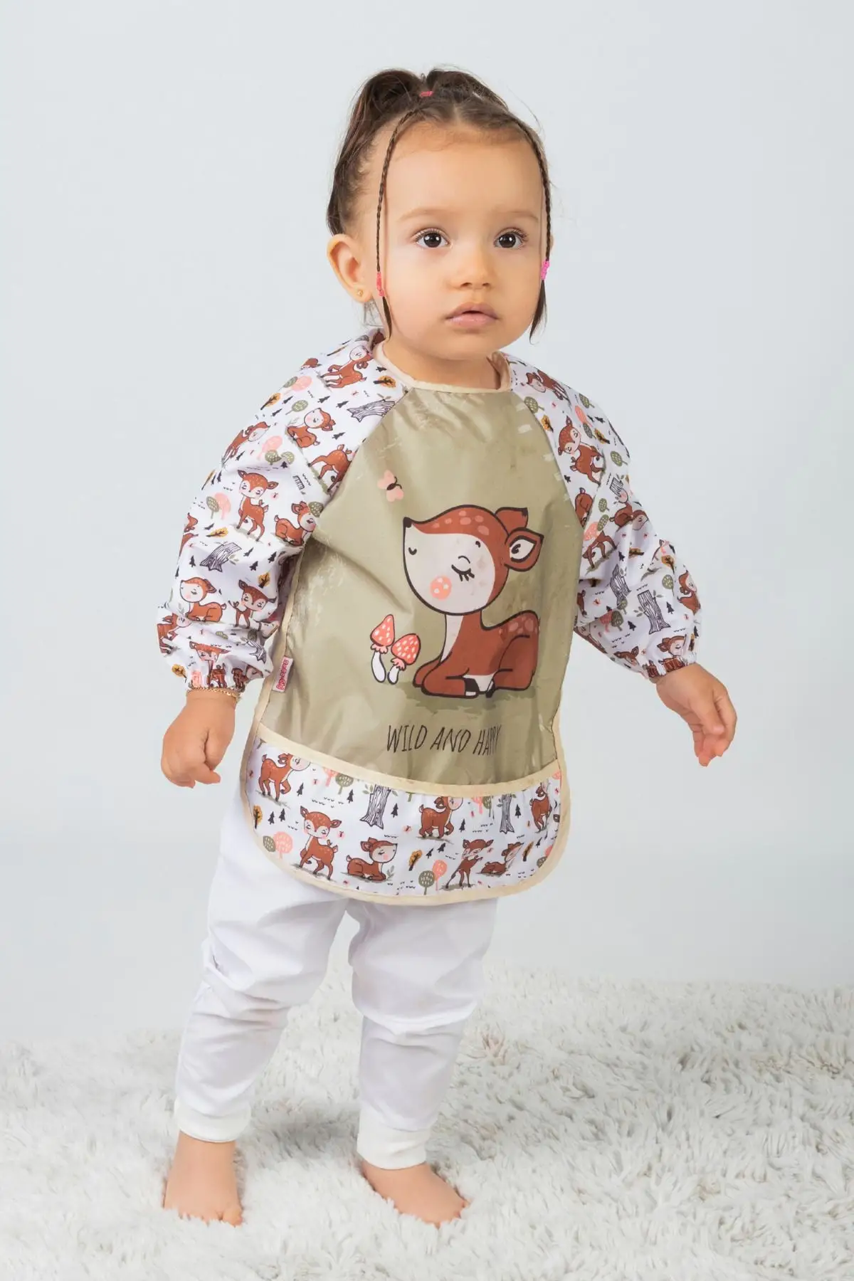 Giyilebilir Kollu Sıvı Geçirmez Mama ve Aktivite Önlüğü 6-24 Ay - Karaca-Bear